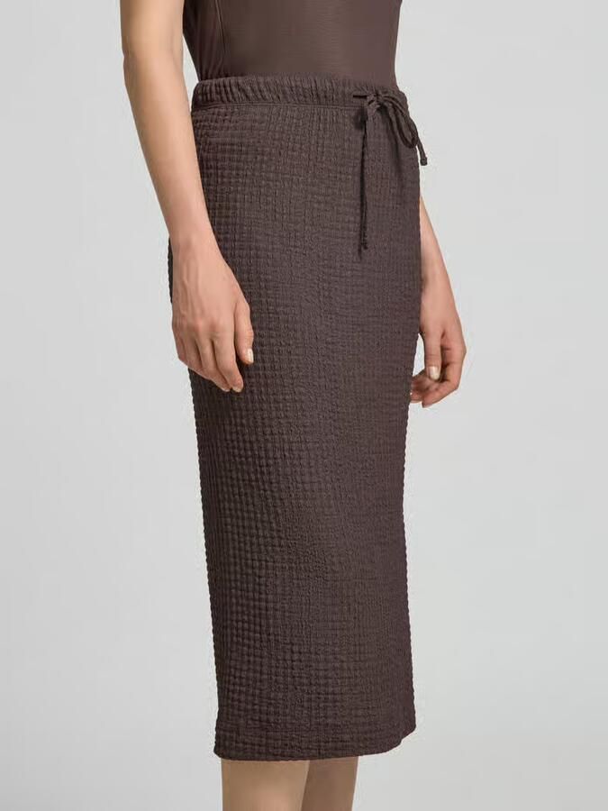 Opus Rechte midi-rok met structuurpatroon model 'Rilasa sun'