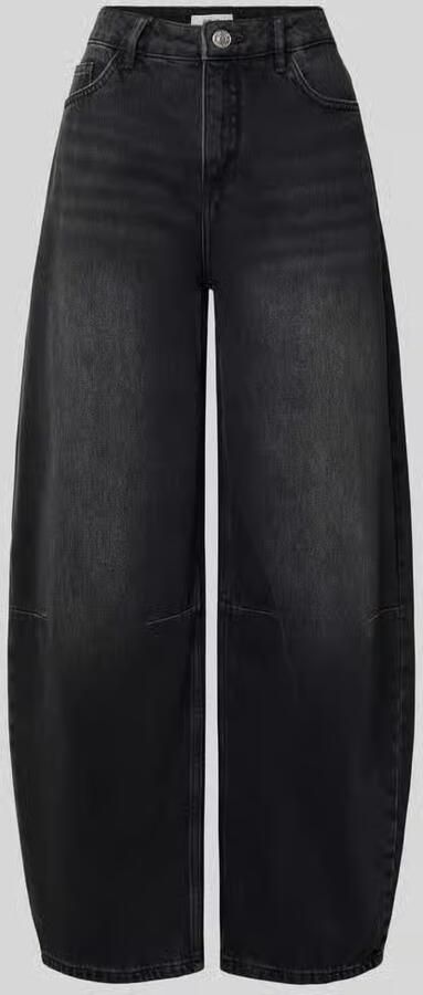 Opus Regular fit barrel jeans met deelingsnaden