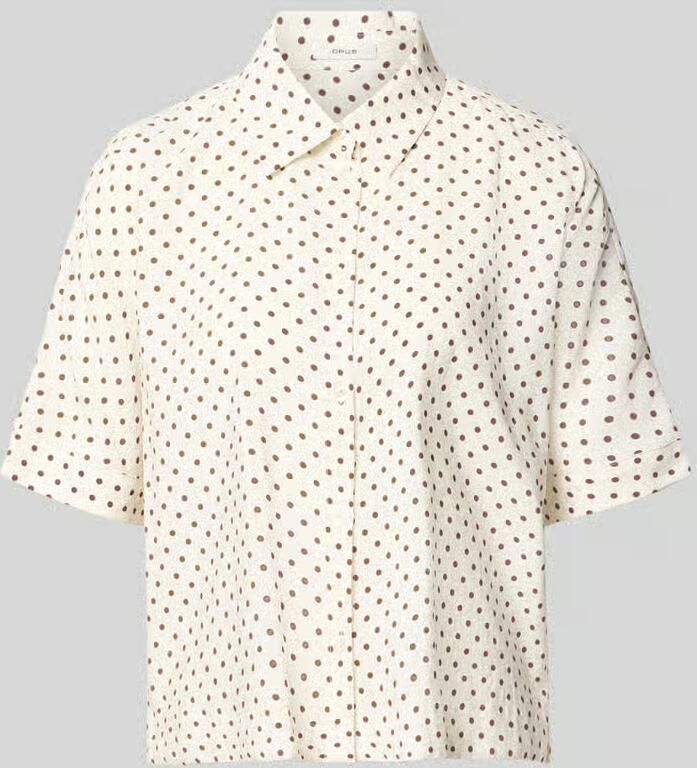 Opus Regular fit blouse met korte mouwen van modalmix model 'Farise polkadot'
