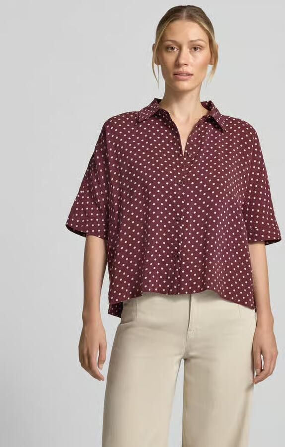 Opus Regular fit blouse met korte mouwen van modalmix model 'Farise polkadot' - Foto 2