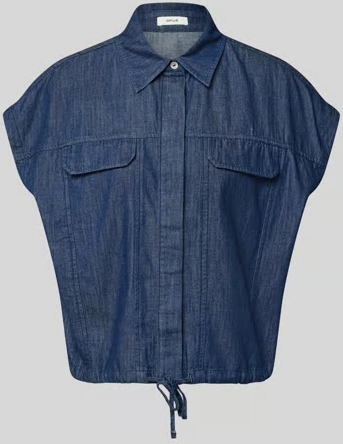 Opus Regular fit blouse met korte mouwen van pure katoen model 'Fulisma' - Foto 2