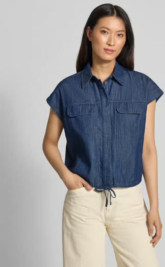 Opus Regular fit blouse met korte mouwen van pure katoen model 'Fulisma' - Foto 2