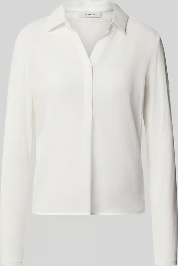 Opus Regular fit blouse met lange mouwen met overhemdkraag model 'Frera'
