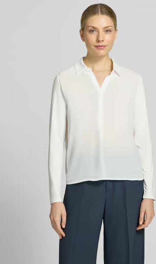 Opus Regular fit blouse met lange mouwen met overhemdkraag model 'Frera' - Foto 3