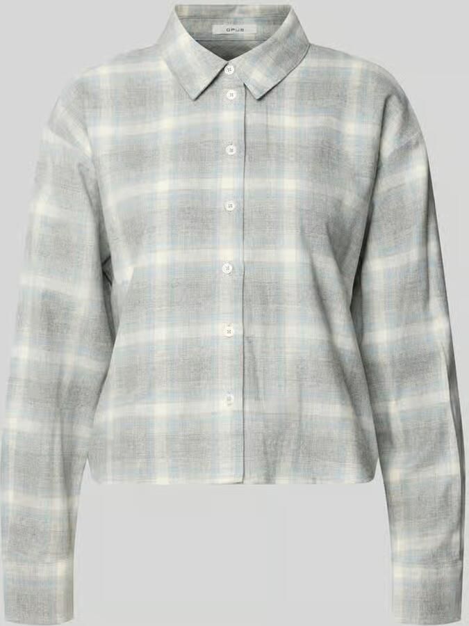 Opus Regular fit blouse met lange mouwen van puur katoen model 'Flakaro'