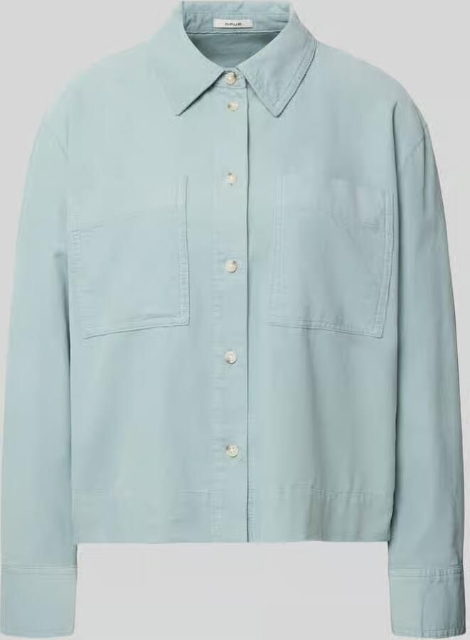 Opus Regular fit blouse met lange mouwen van puur katoen model 'Fronna'
