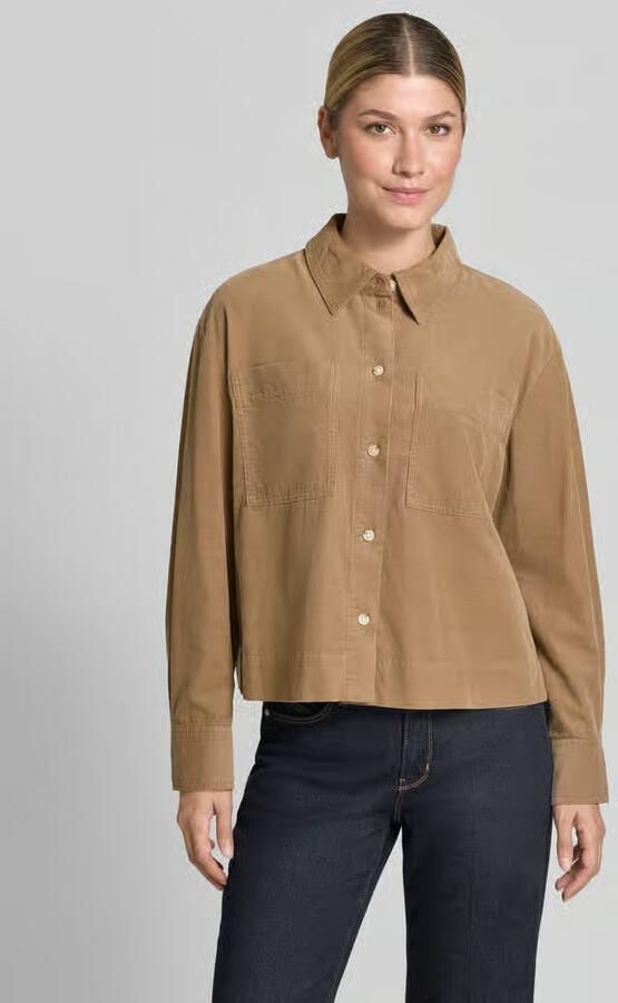 Opus Regular fit blouse met lange mouwen van puur katoen model 'Fronna' - Foto 2