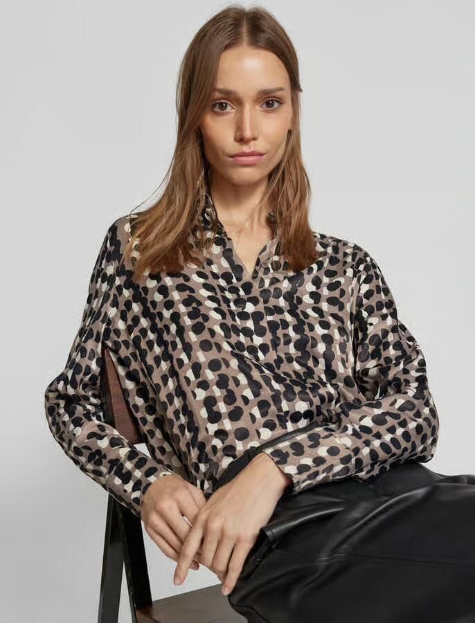 Opus Regular fit blouse met platte kraag model 'Fosmo'