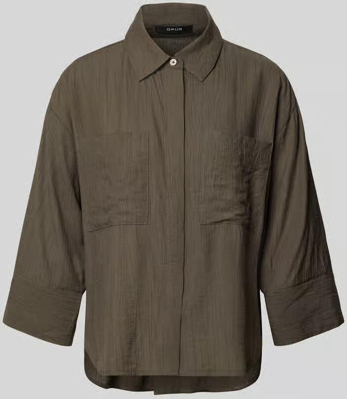 Opus regular fit blouse van mix van viscose met 3 4-mouw model 'Forna' - Foto 2
