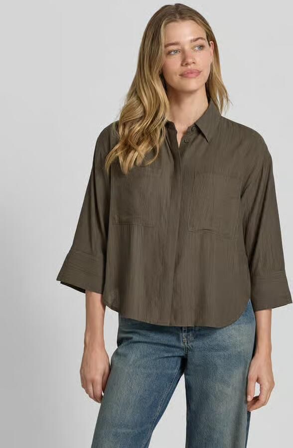 Opus regular fit blouse van mix van viscose met 3 4-mouw model 'Forna' - Foto 2
