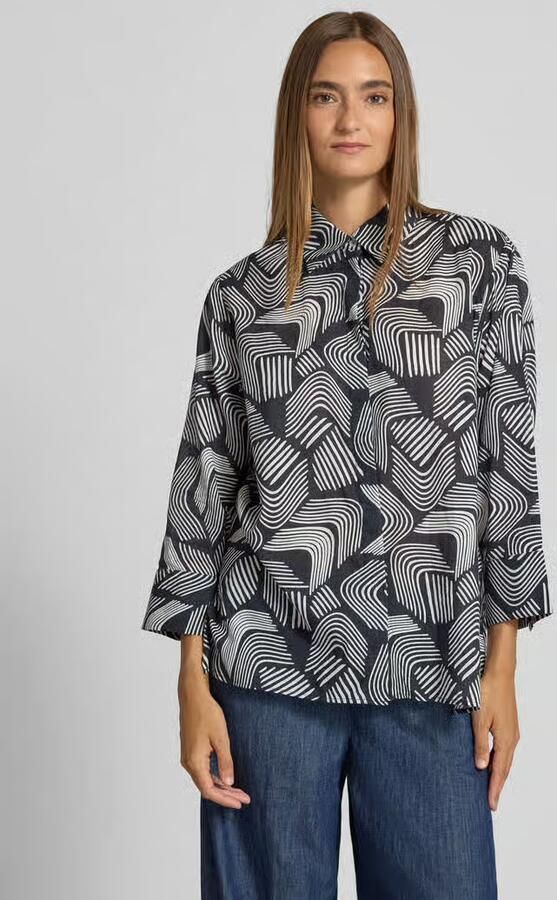 Opus Regular fit blouse van viscose met blinde knoopsluiting - Foto 2