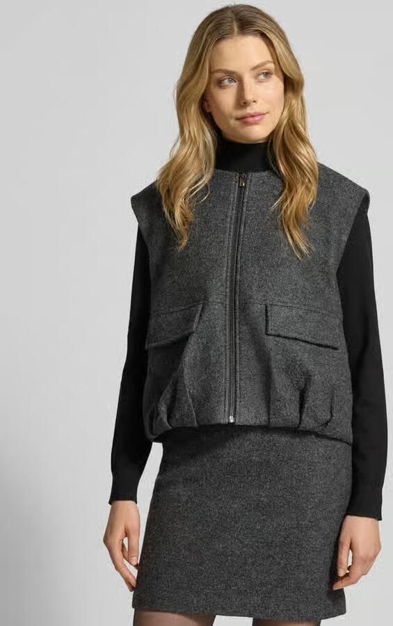 Opus Regular fit bodywarmer van mix van viscose en wol Model 'Womaya' - Foto 2