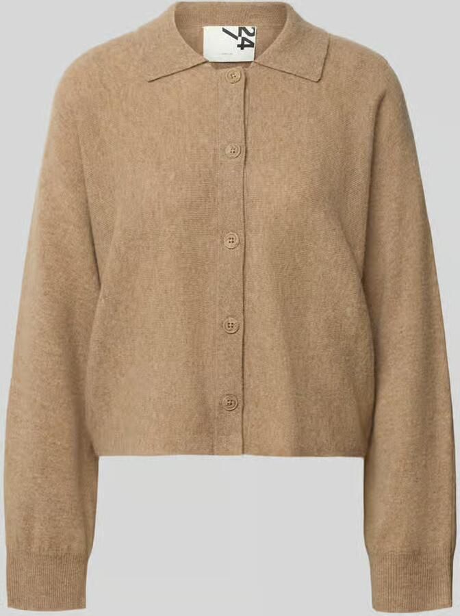 Opus Regular fit gebreid jack van pure wol model 'Dulena'