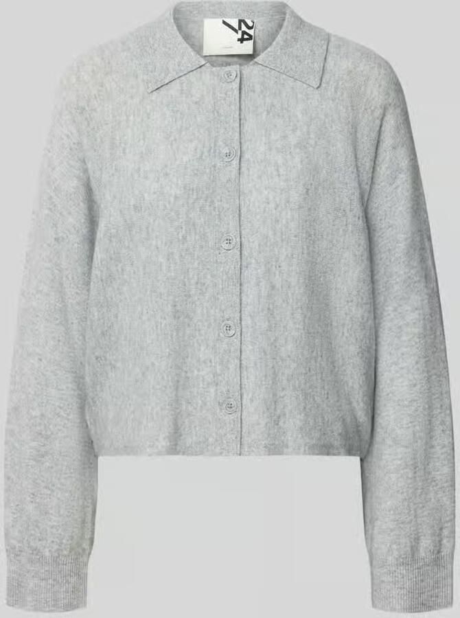 Opus Regular fit gebreid jack van pure wol model 'Dulena'