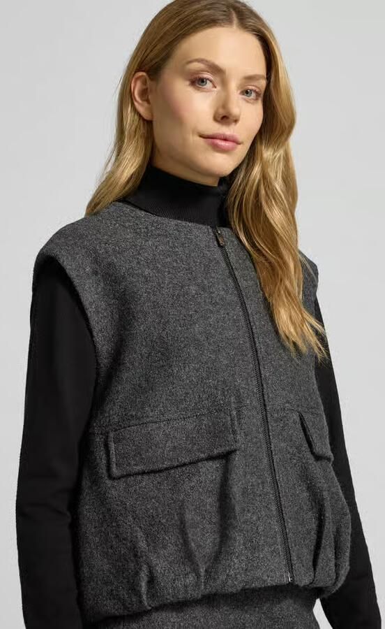 Opus Regular fit gilet van een mix van viscose en wol model 'Womaya' - Foto 2