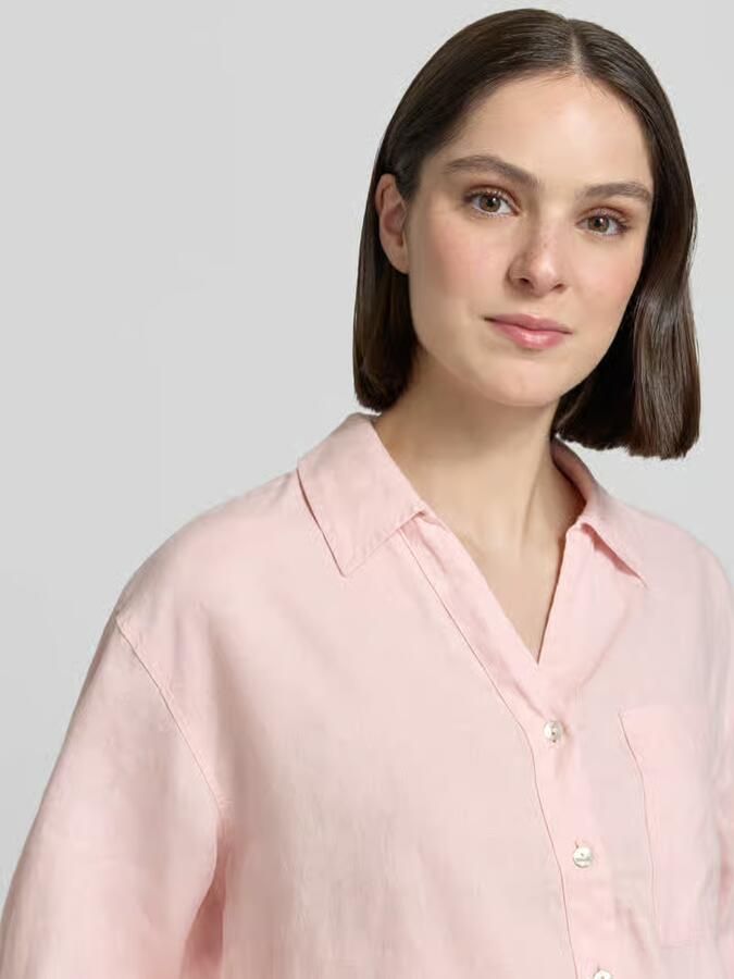 Opus regular fit linnen blouse met borstzak model 'Flippa'