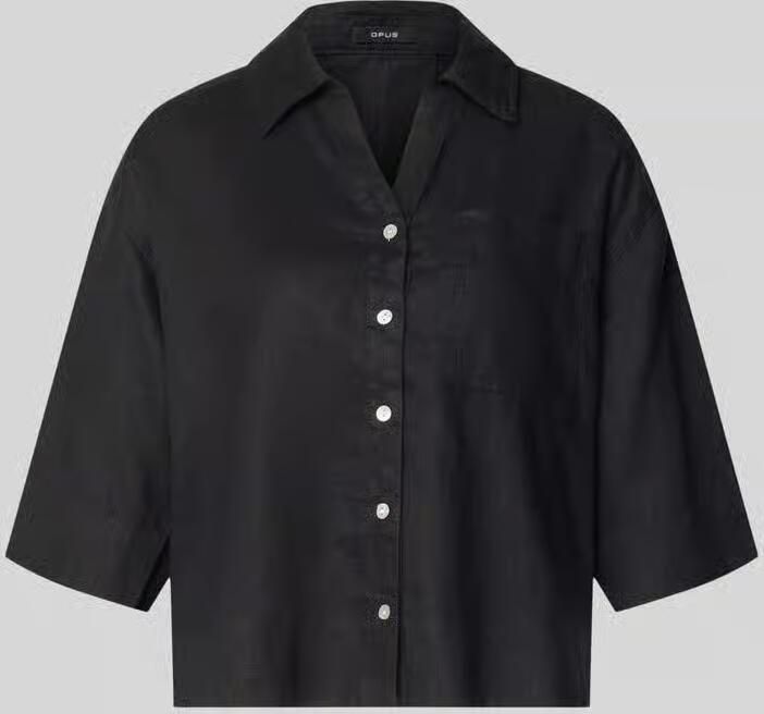 Opus regular fit linnen blouse met borstzak model 'Flippa' - Foto 2