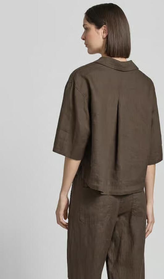 Opus regular fit linnen blouse met borstzak model 'Flippa' - Foto 3