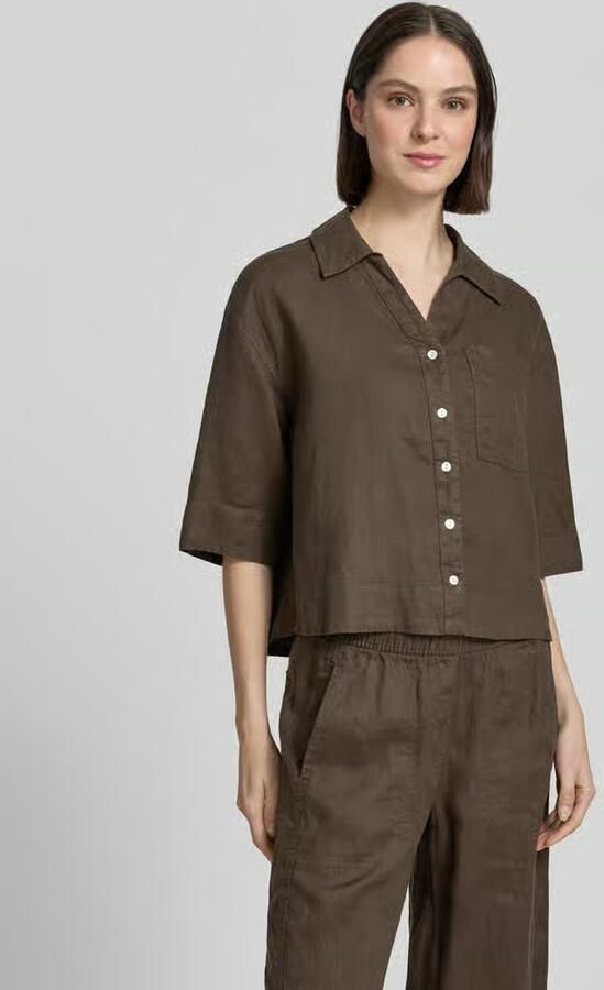 Opus regular fit linnen blouse met borstzak model 'Flippa' - Foto 2
