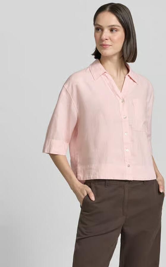 Opus regular fit linnen blouse met borstzak model 'Flippa' - Foto 3
