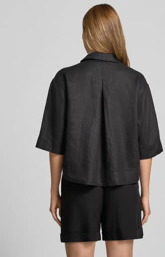 Opus regular fit linnen blouse met borstzak model 'Flippa' - Foto 3