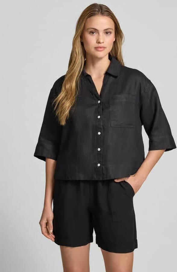 Opus regular fit linnen blouse met borstzak model 'Flippa' - Foto 2