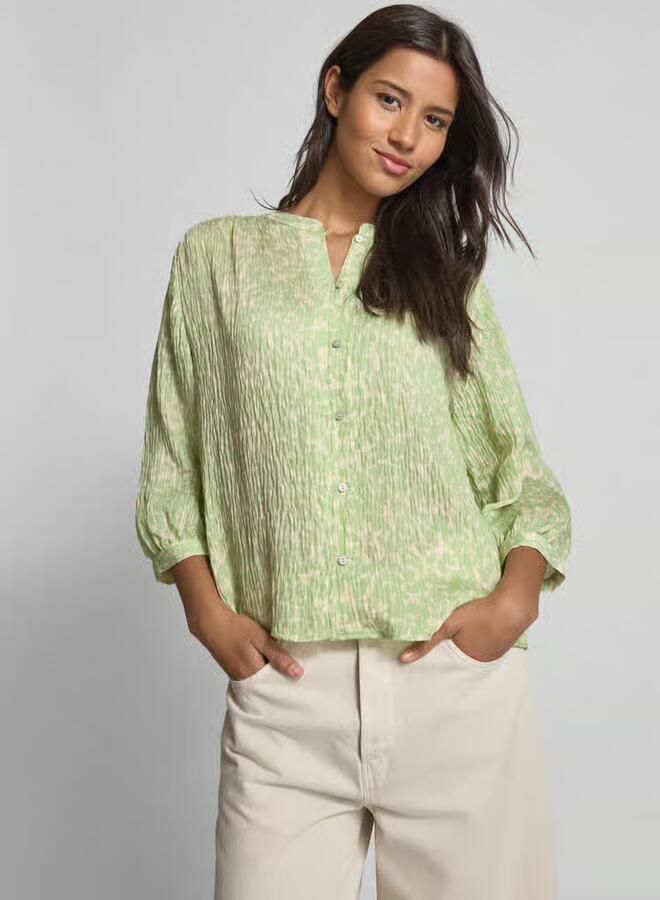 Opus Regular fit overhemdblouse in kreuklook model 'Famelia'