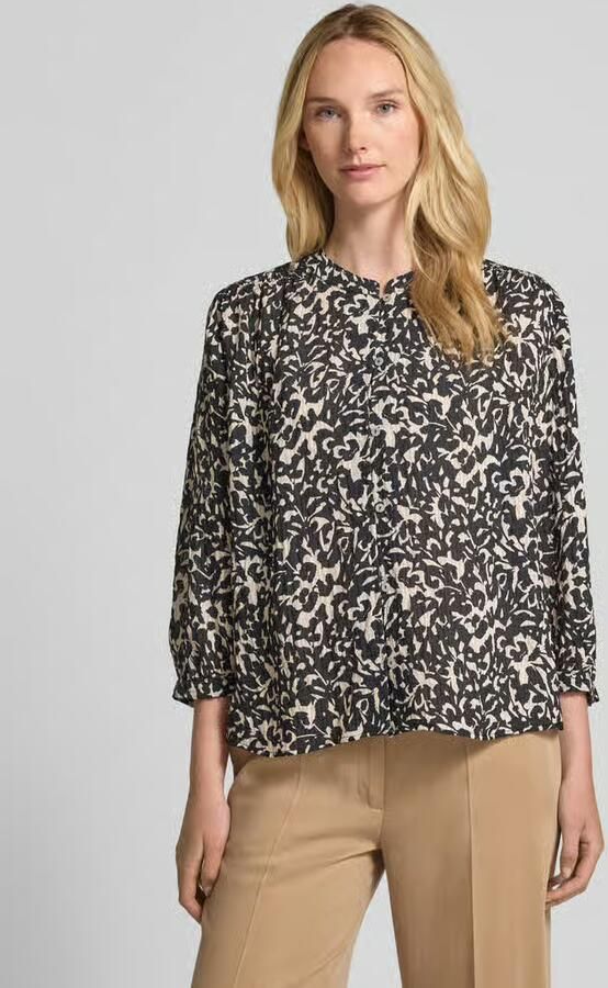 Opus Regular fit overhemdblouse in kreuklook model 'Famelia' - Foto 4
