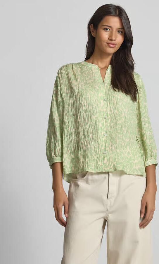Opus Regular fit overhemdblouse in kreuklook model 'Famelia' - Foto 4