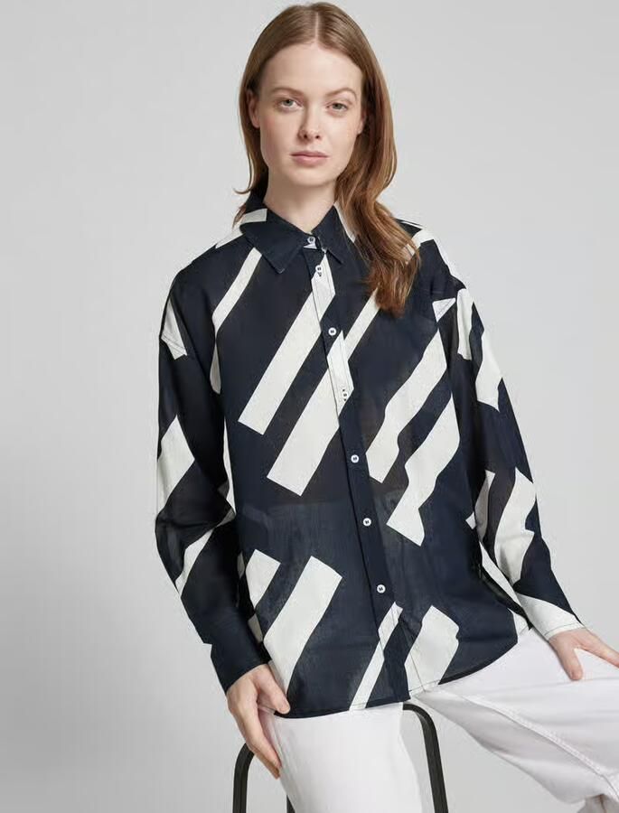 Opus Gestreepte blouse met lange mouwen Multicolor Dames