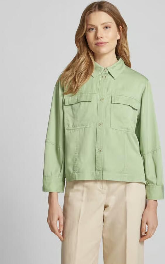 Opus Regular fit overhemdblouse met paspelzakken op de borst model 'Fadelia' - Foto 3