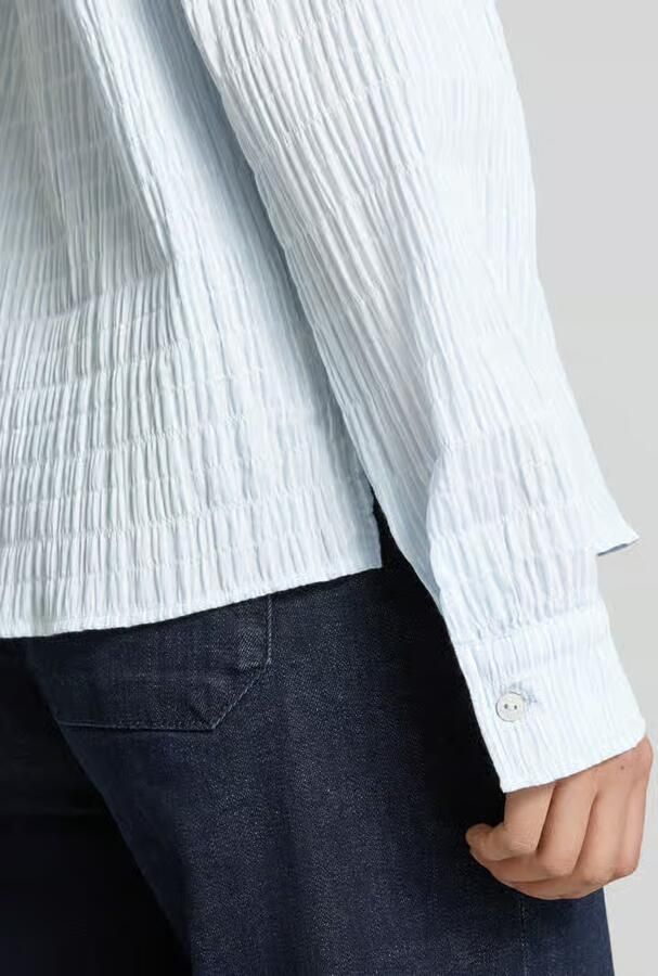 Opus Regular fit overhemdblouse met smokdetails model 'Finnea'