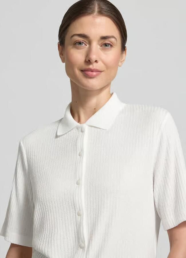 Opus regular fit poloshirt met doorlopende knoopsluiting