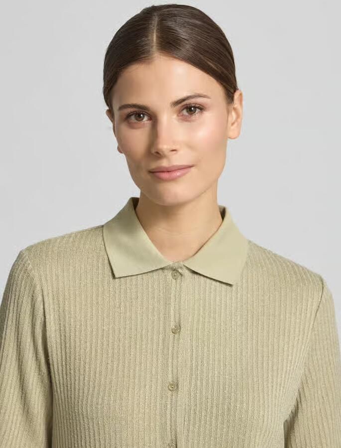 Opus regular fit poloshirt met doorlopende knoopsluiting