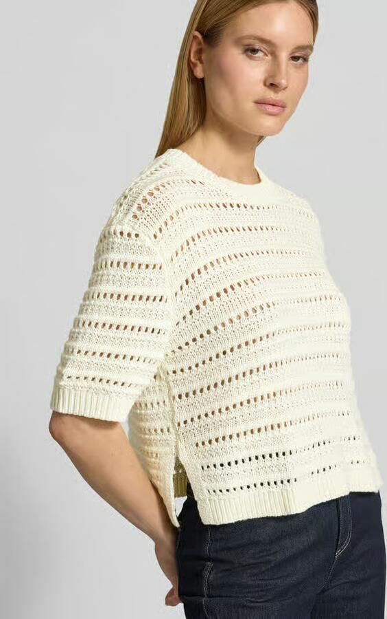 Opus regular fit sweatshirt met gaatjesmotief model 'Mina'