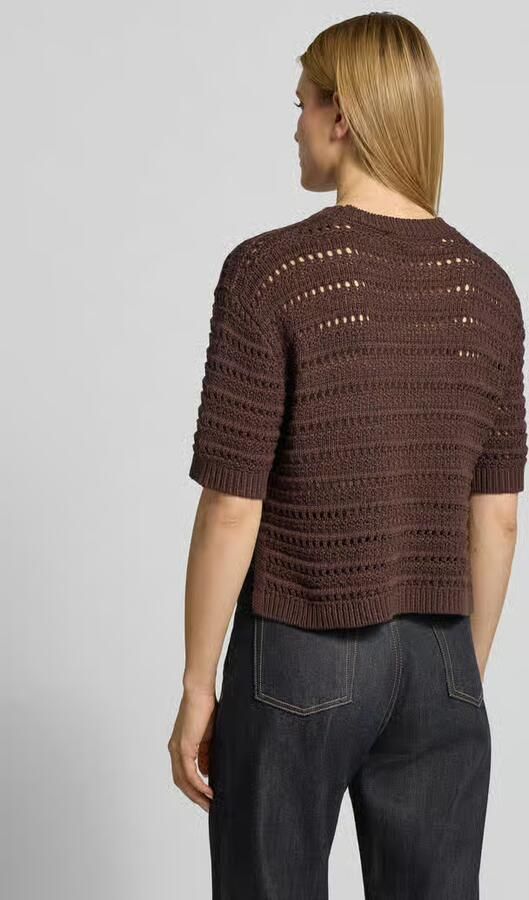 Opus regular fit sweatshirt met gaatjesmotief model 'Mina' - Foto 3