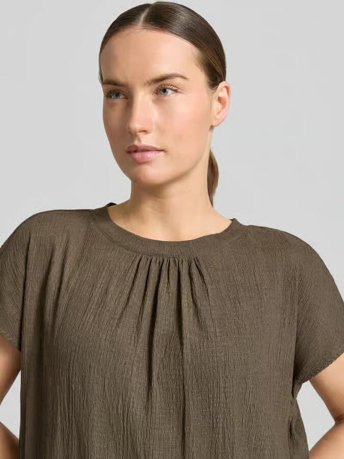 Opus regular fit T-shirt met structuurpatroon model 'Salti'