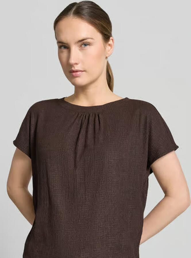 Opus regular fit T-shirt met structuurpatroon model 'Salti' - Foto 2