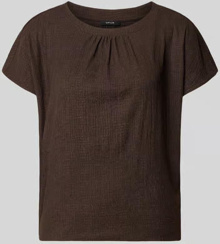 Opus regular fit T-shirt met structuurpatroon model 'Salti' - Foto 3