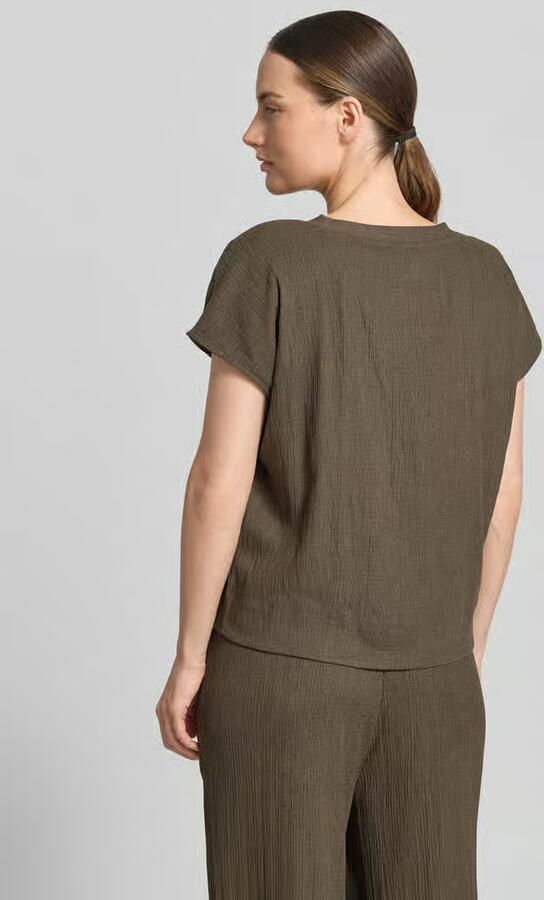 Opus regular fit T-shirt met structuurpatroon model 'Salti' - Foto 3