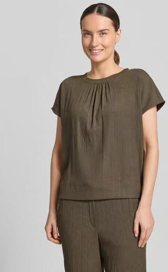 Opus regular fit T-shirt met structuurpatroon model 'Salti' - Foto 2