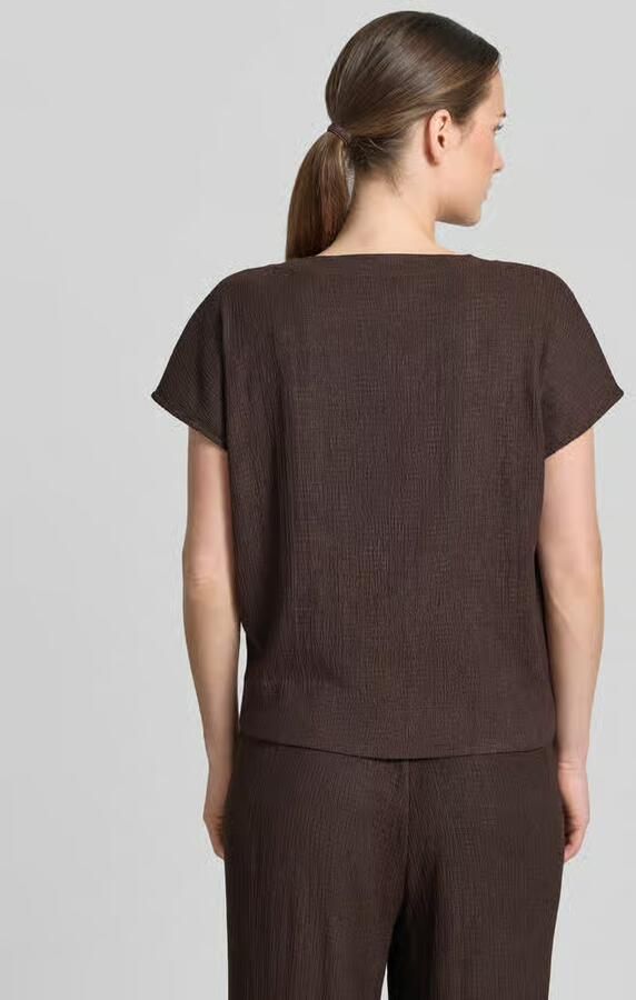 Opus regular fit T-shirt met structuurpatroon model 'Salti' - Foto 4