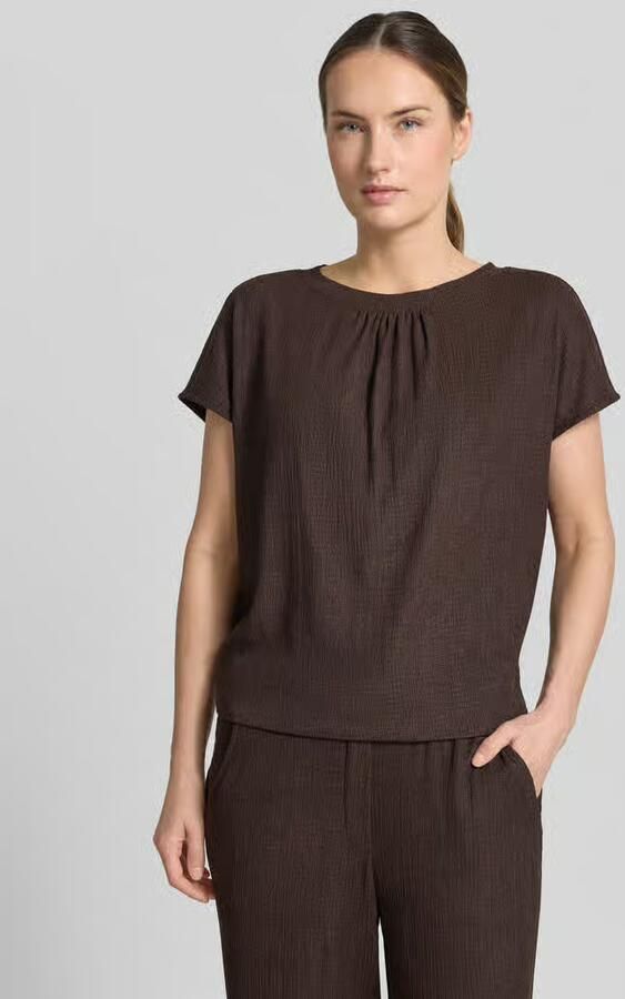 Opus regular fit T-shirt met structuurpatroon model 'Salti' - Foto 5
