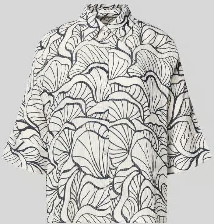 Opus relaxed fit blouse in all-over look model 'Fashell' - Foto 2