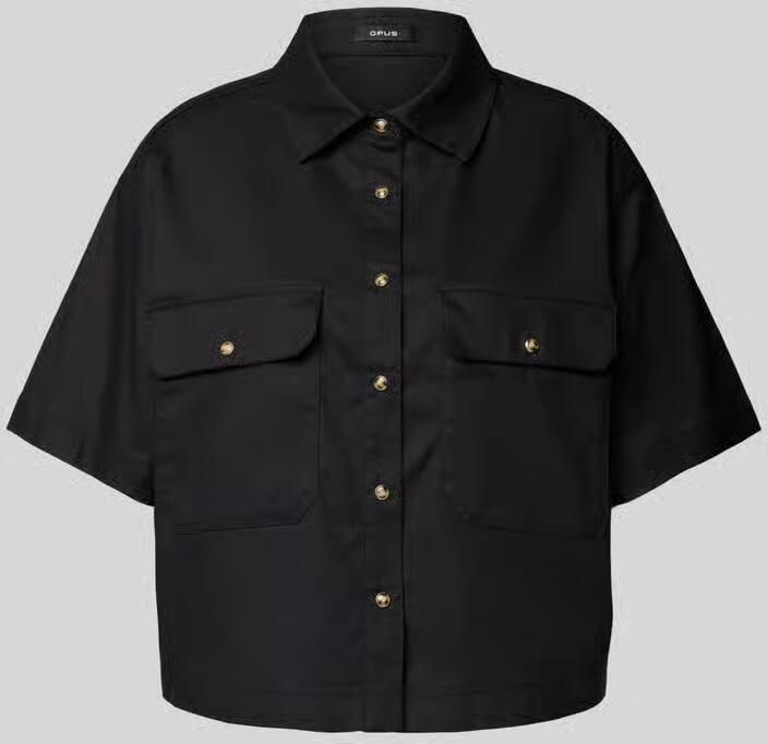 Opus Relaxed fit blouse met paspelzakken op de borst model 'Fringo' - Foto 2