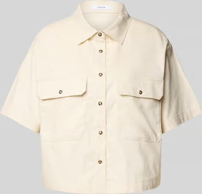Opus Relaxed fit blouse met paspelzakken op de borst model 'Fringo' - Foto 2