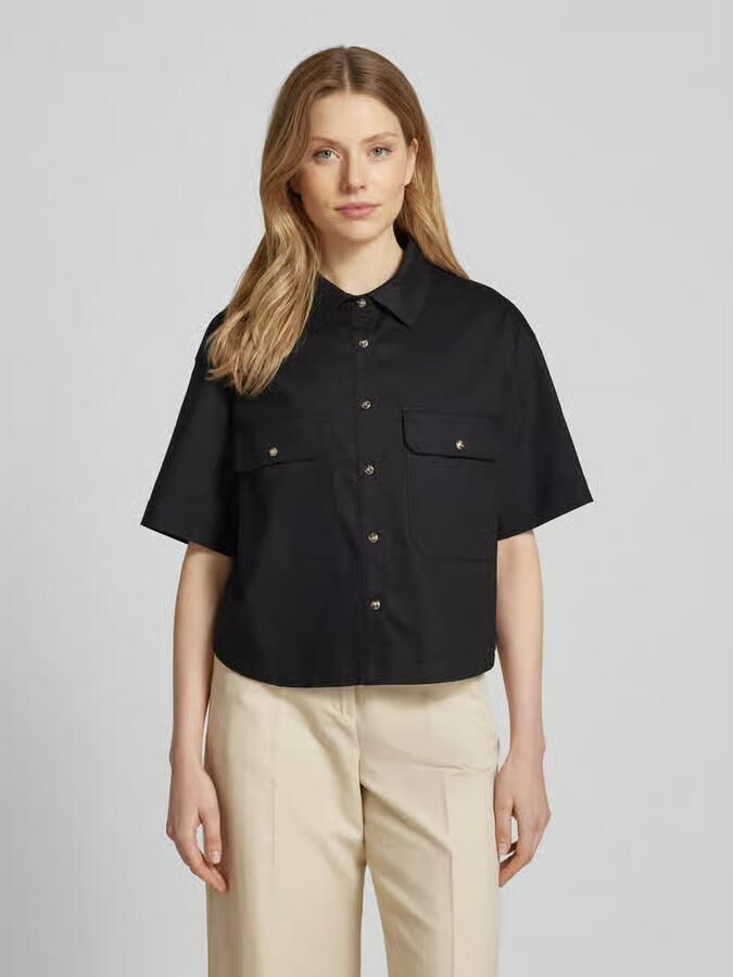 Opus Relaxed fit blouse met paspelzakken op de borst model 'Fringo' - Foto 2