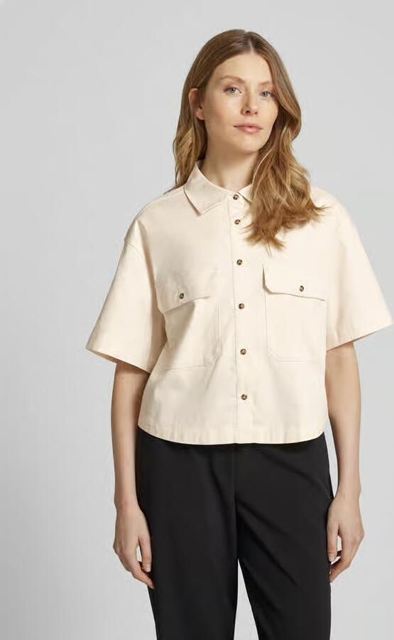 Opus Relaxed fit blouse met paspelzakken op de borst model 'Fringo' - Foto 2
