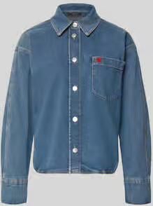 Opus Relaxed fit jeansblouse met stiksels model 'Falentine'