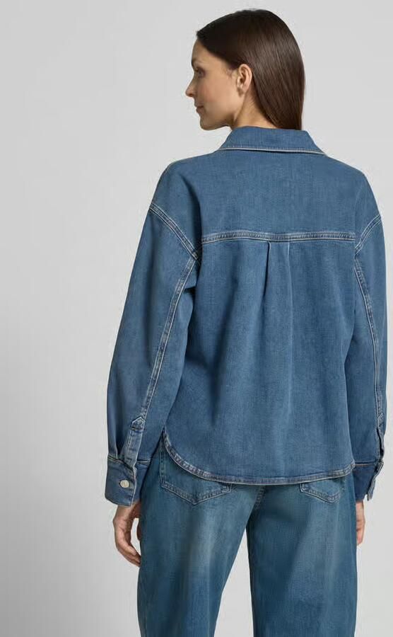 Opus Relaxed fit jeansblouse met stiksels model 'Falentine' - Foto 2